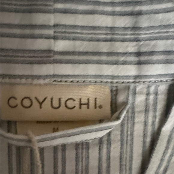 Coyuchi Women's Striped Robe - Light Blue,White, Sage (looks grey) - Picture 2 of 6